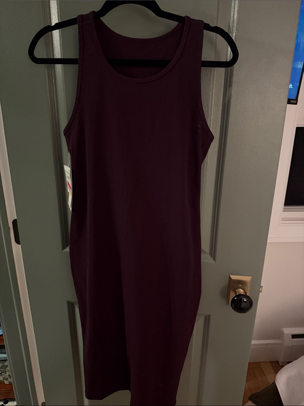 Zella Sleeveless Midi Tank Dress in Plum Wine